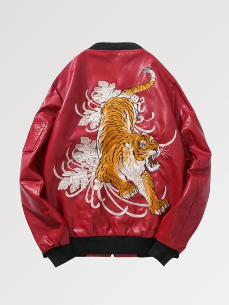 Bomber Aviateur en Cuir 'Mythique Tiger' - Image 3