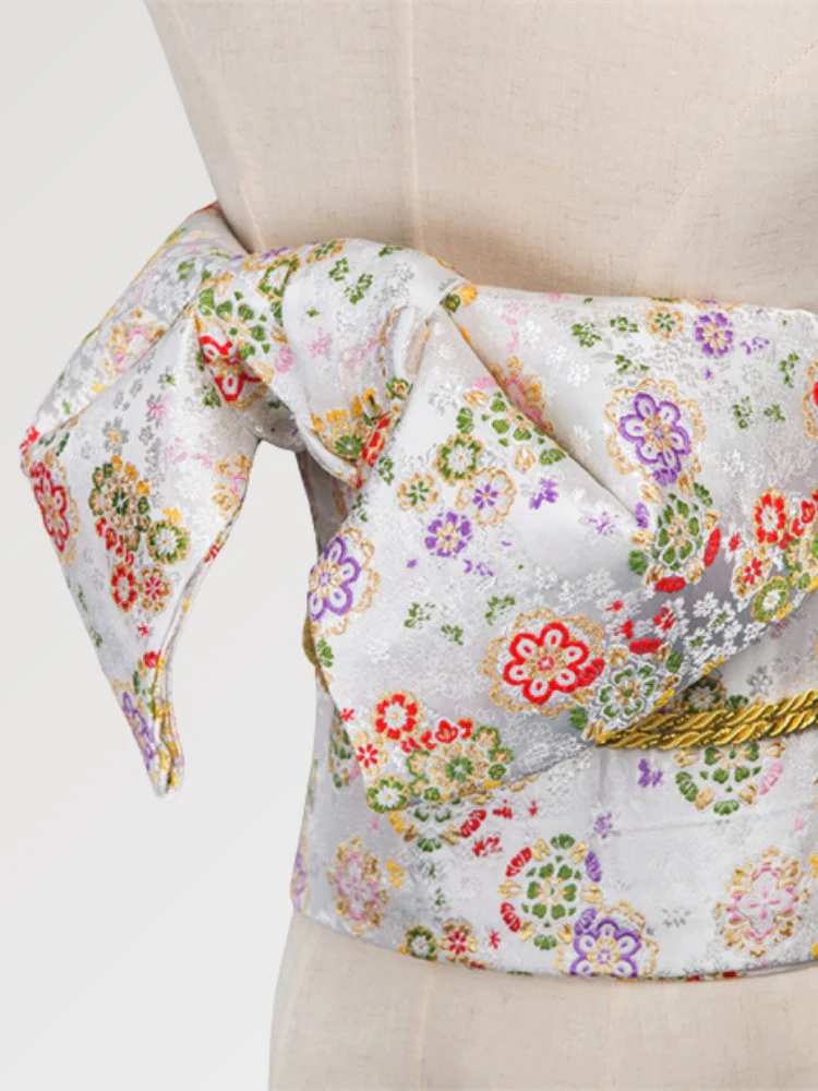 Ceinture Obi Blanche 'Ume' - Image 3