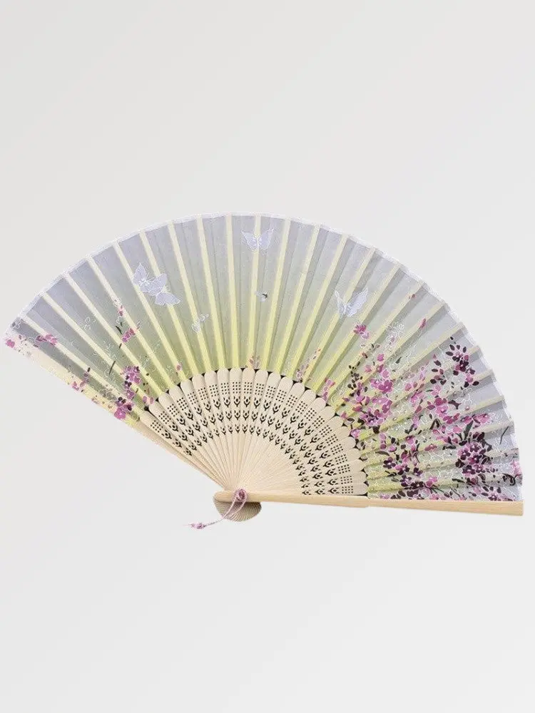 Éventail Japonais Jaune 'Geisha'