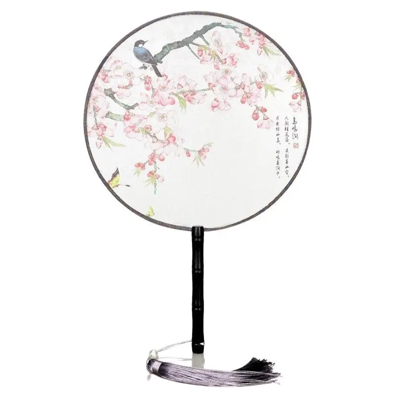 Éventail Japonais Rond Blanc 'Kiyosu' - Image 2