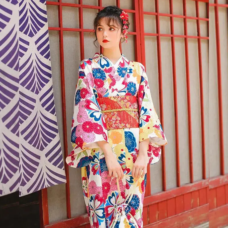 Kimono Japonais Femme Coloré 'Reiko'