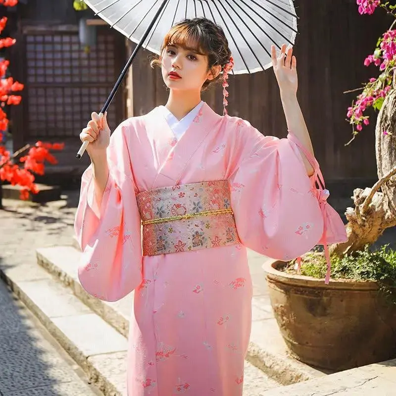 Kimono Japonais Femme Rose 'Mariko'