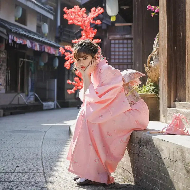 Kimono Japonais Femme Rose 'Mariko' - Image 2