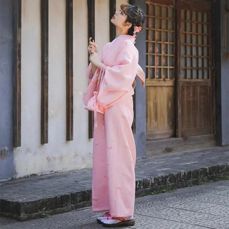 Kimono Japonais Femme Rose 'Mariko' - Image 5