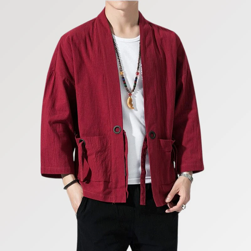 Kimono Rouge Homme 'Yuudai' - Image 2