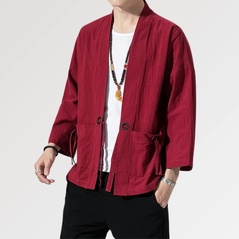 Kimono Rouge Homme 'Yuudai' - Image 3