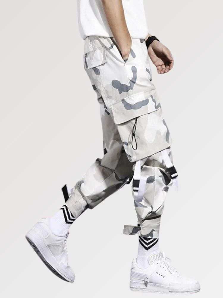 Pantalon Cargo Militaire Blanc 'Technical' - Image 2