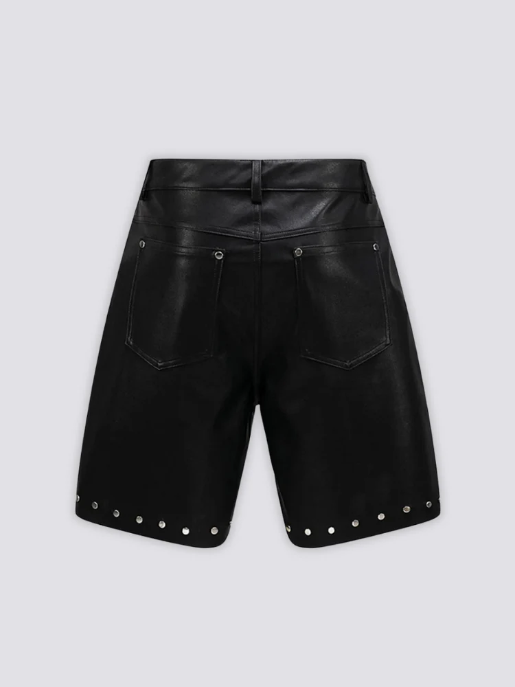 Short en Cuir Noir - レザー - Image 2
