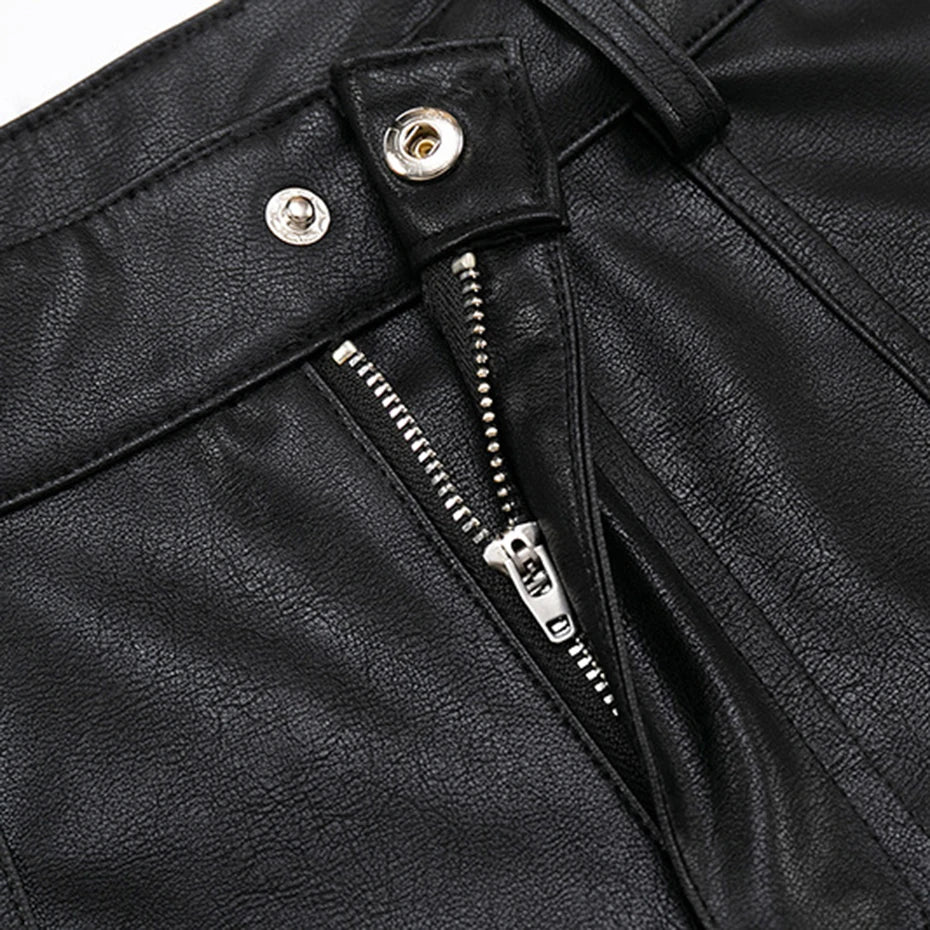 Short en Cuir Noir - レザー - Image 3