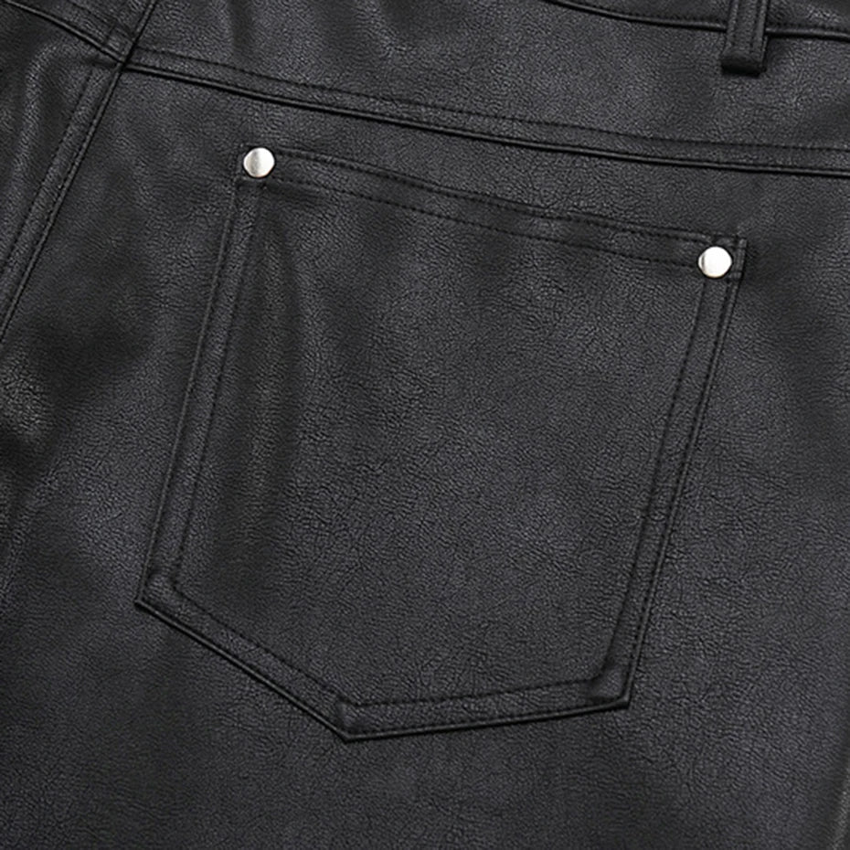 Short en Cuir Noir - レザー - Image 4