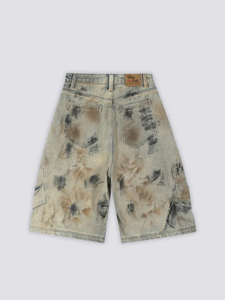 Short en Jean Délavé - 色あせ - Image 2