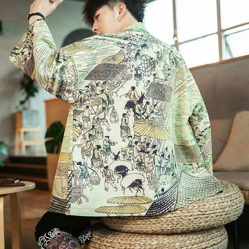 Veste Kimono Homme Estampe 'Édition Kaïto'