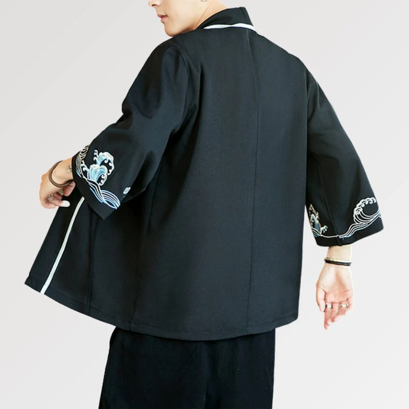 Veste Kimono Homme Motif Vague 'Iko' - Image 2