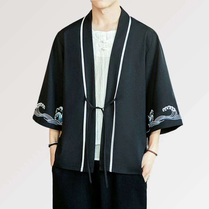 Veste Kimono Homme Motif Vague 'Iko' - Image 3