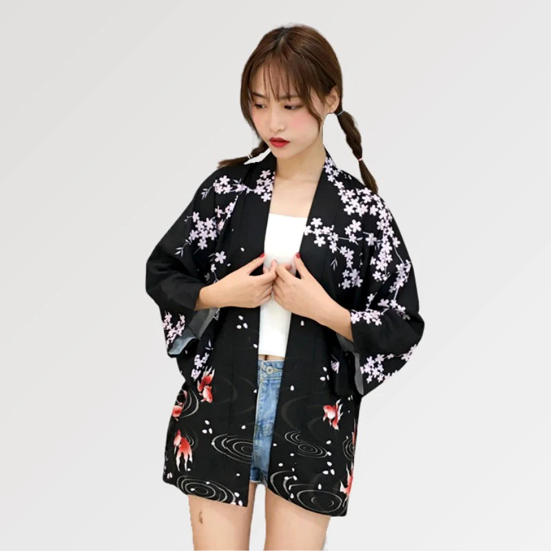 Veste Kimono Noire Femme 'Kurina' - Image 2